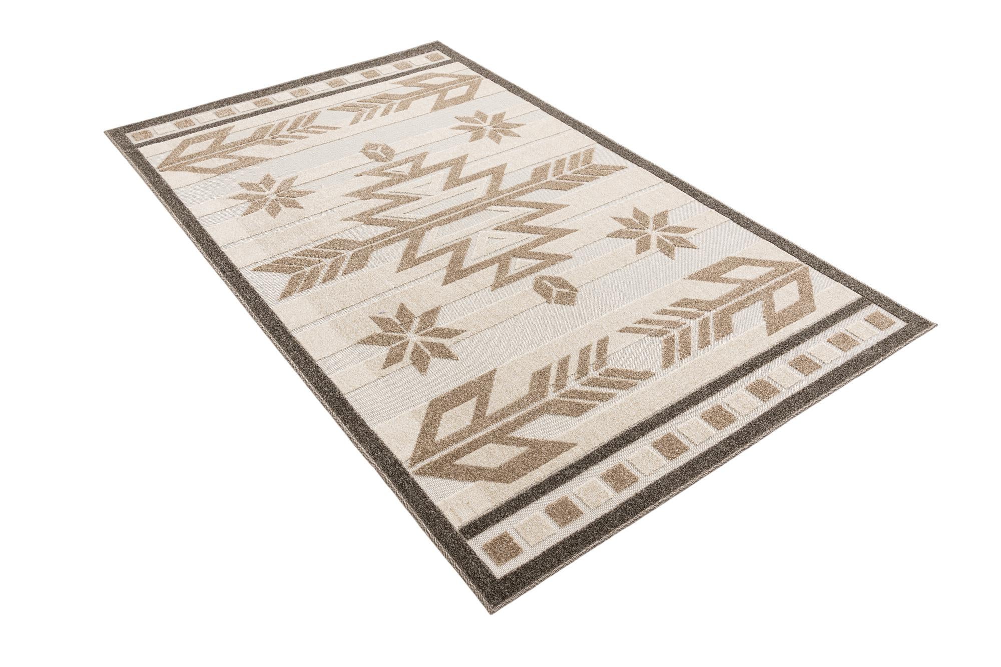 Beige 5' x 8' Modern Indoor / Outdoor Rug | Rugs.com