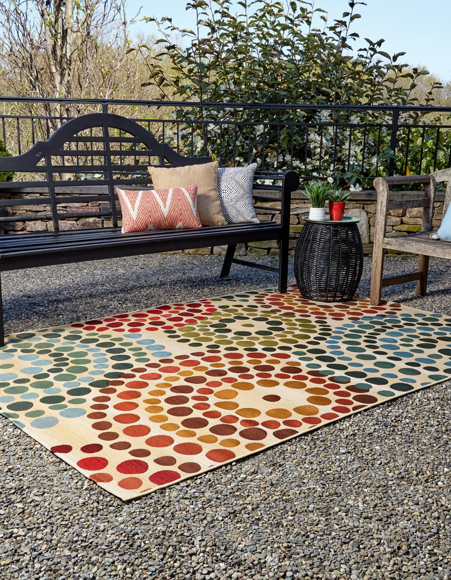 Beige 5' 3 x 8' Washable Modern Indoor / Outdoor Rug | Rugs.com