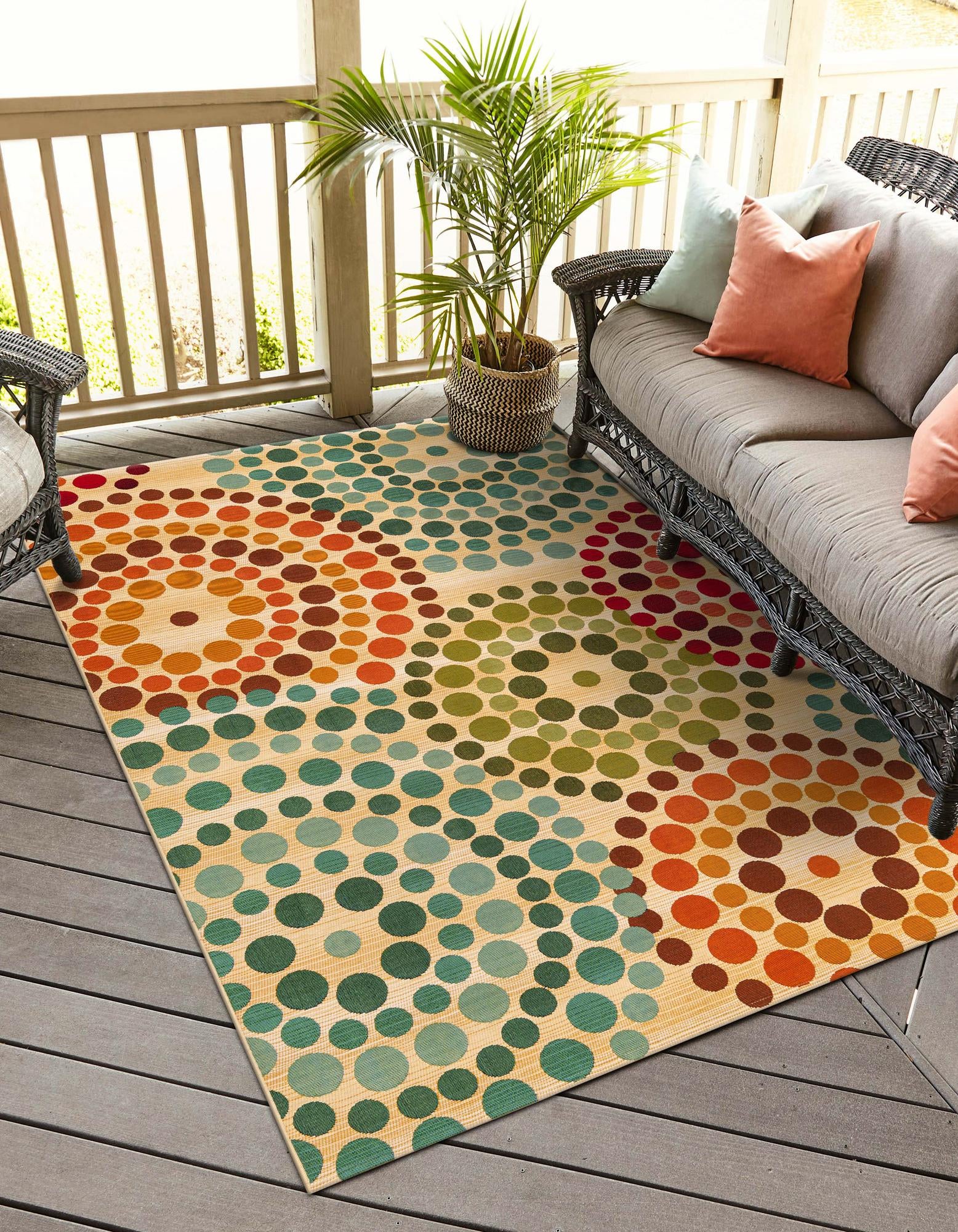 Beige 4' x 6' Modern Indoor / Outdoor Rug | Rugs.com