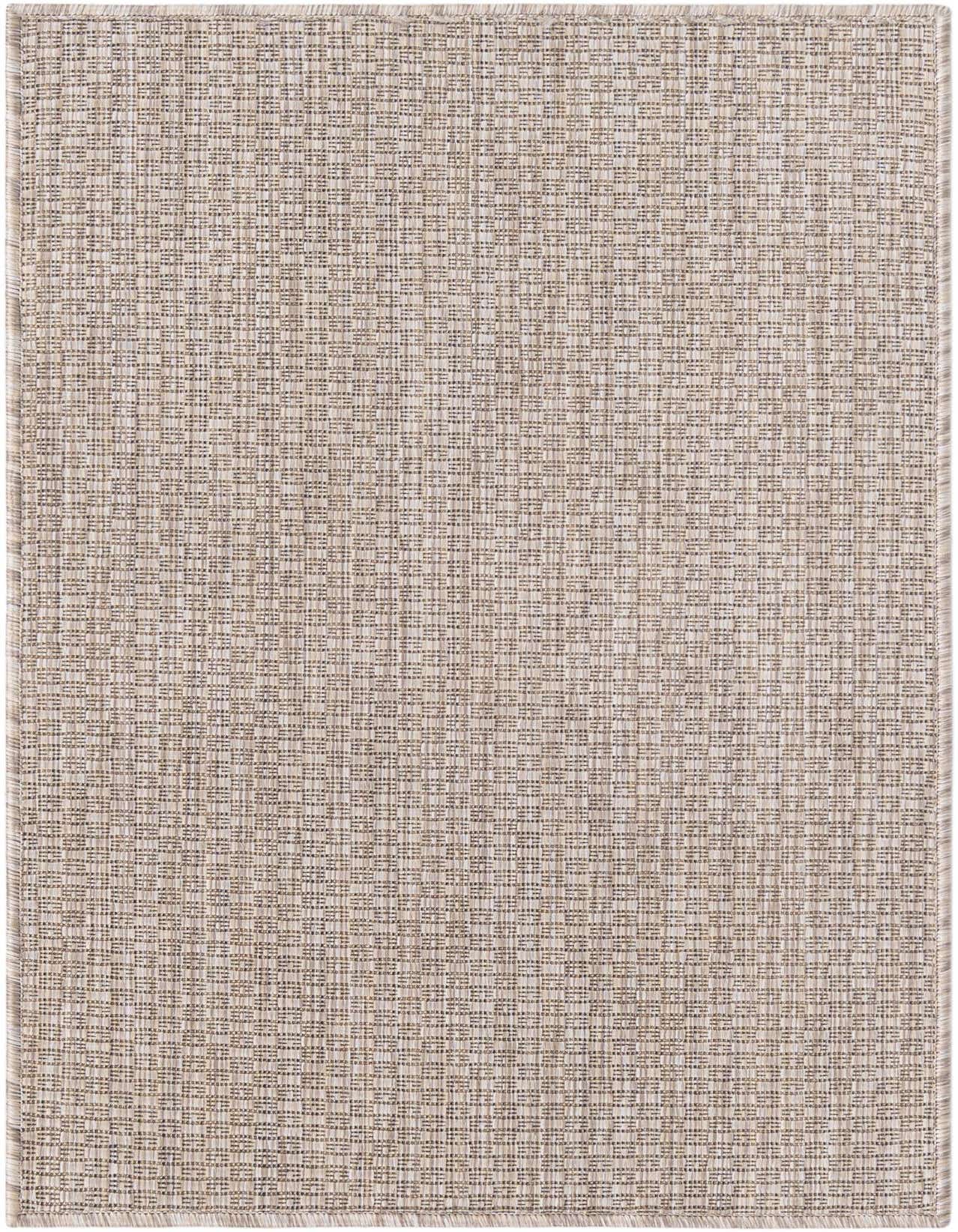 A 2x3 rectangular indoor/outdoor rug in a textured brown and tan flatweave, perfect for a patio or entryway.