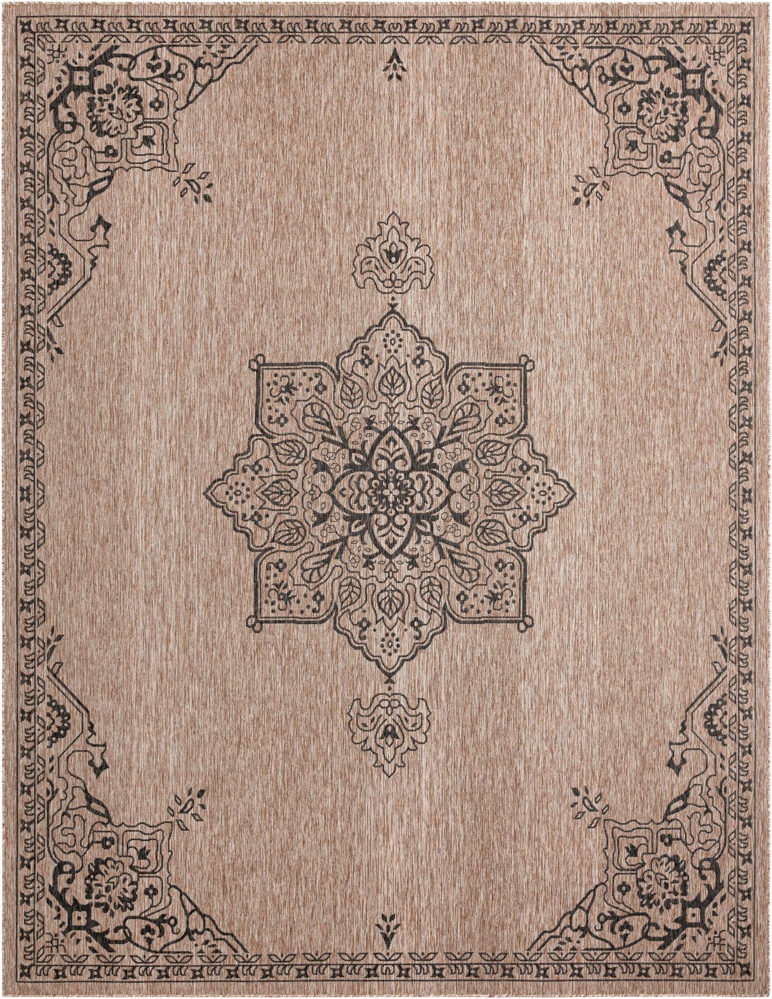  10' x 13'  Washable Traditional Indoor / Outdoor Rug