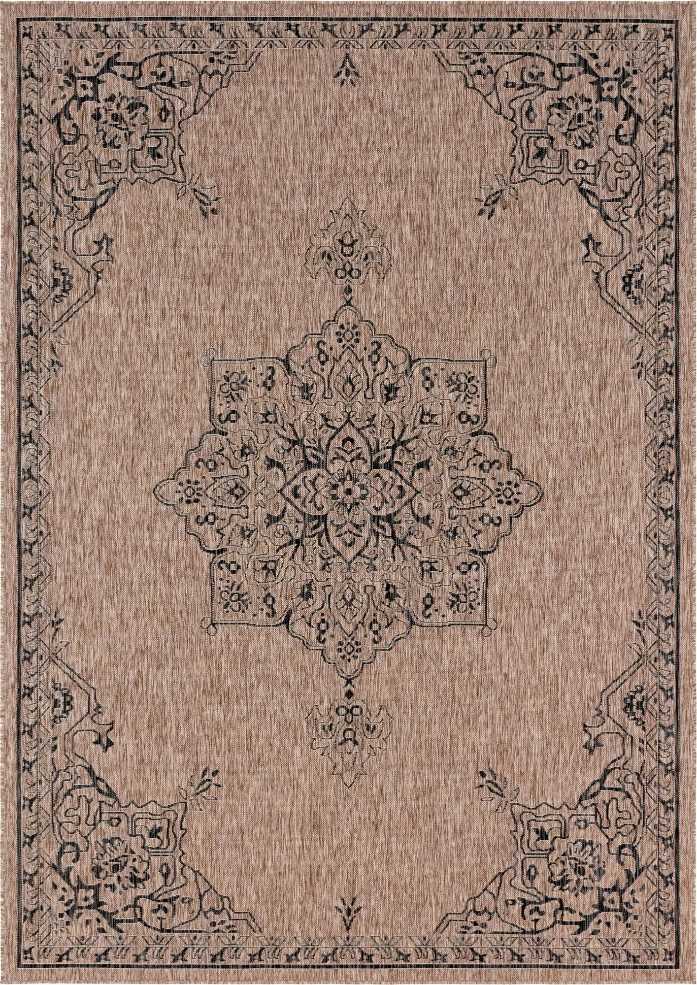  7' 10 x 11'  Washable Traditional Indoor / Outdoor Rug