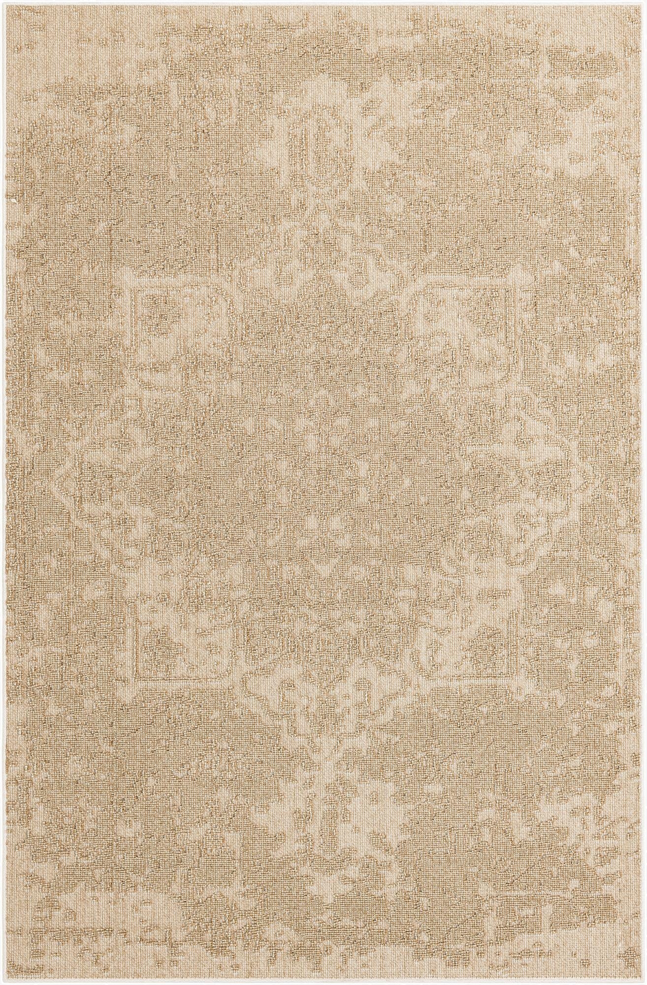  6' 1 x 9'  Washable Traditional Indoor / Outdoor Rug