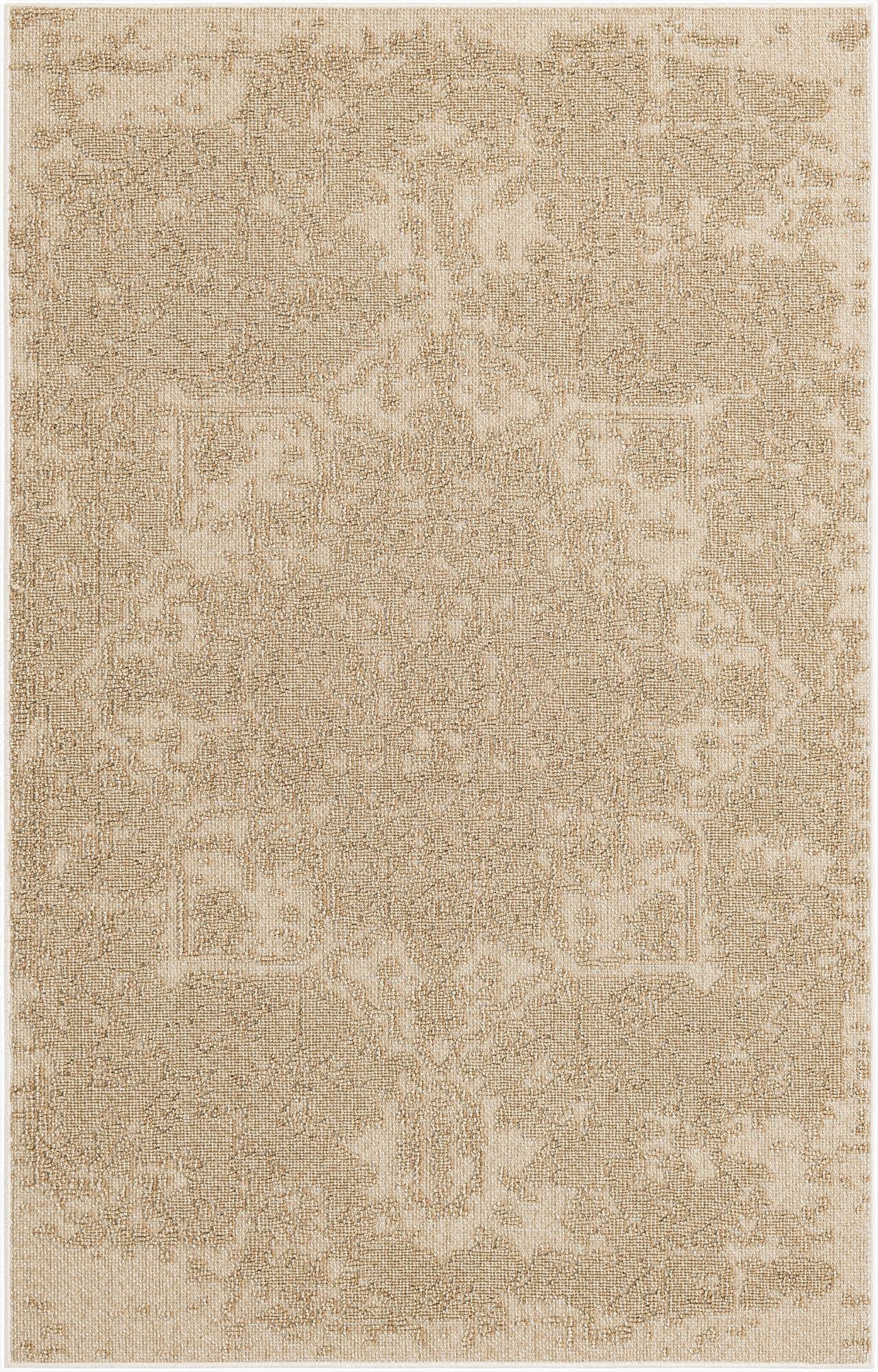  5' 3 x 8'  Washable Traditional Indoor / Outdoor Rug