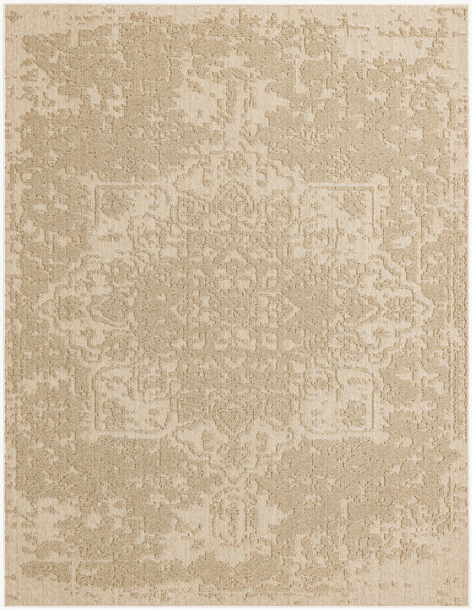  7' 10 x 10'  Washable Traditional Indoor / Outdoor Rug