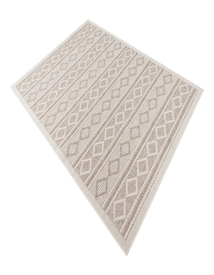 Detail image of  5' 3 x 7' 4  Washable Trellis Textured Indoor / Outdoor Rug