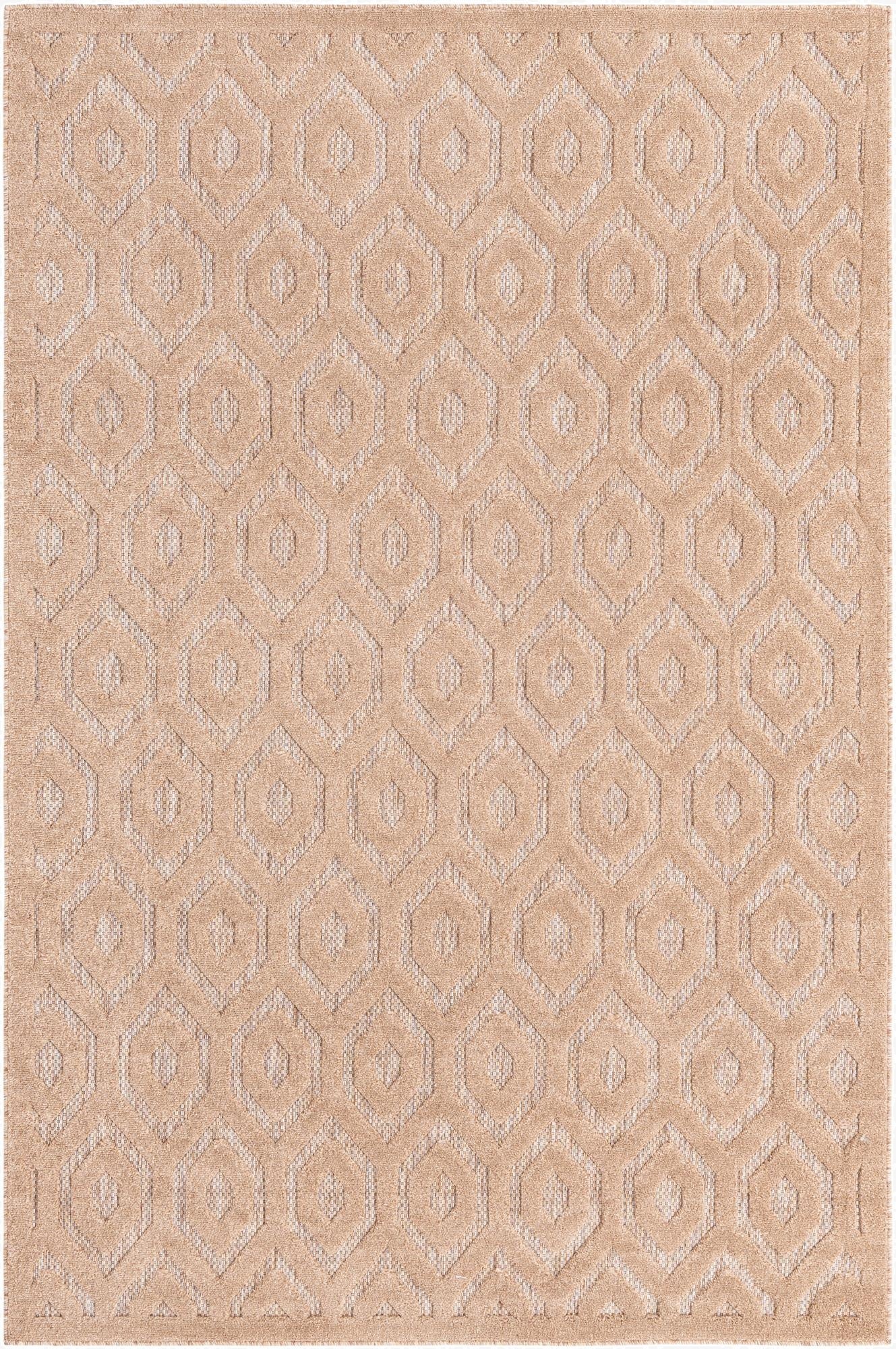  6' x 9'  Washable Trellis Textured Indoor / Outdoor Rug