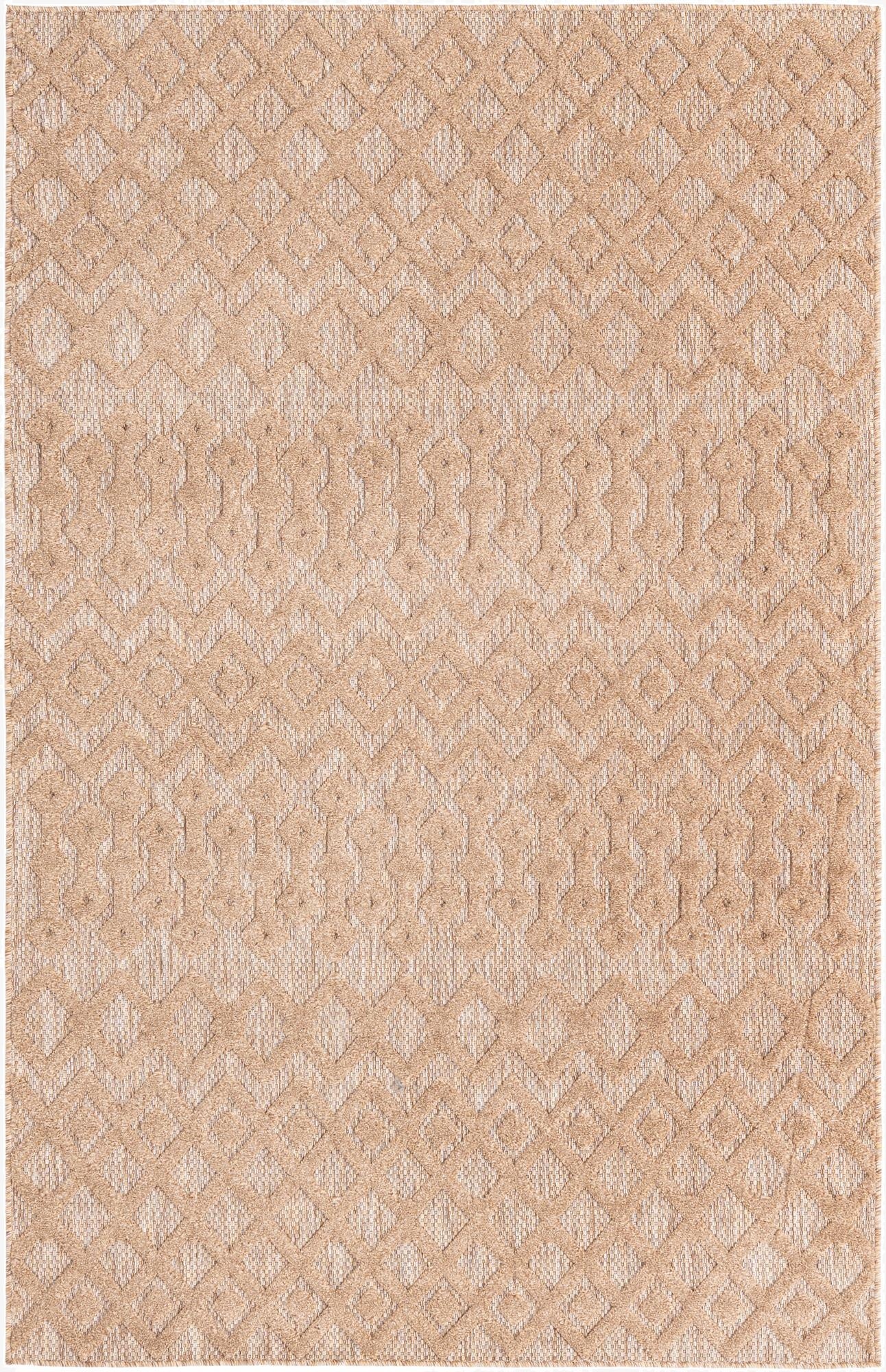 5' 3 x 8'  Washable Trellis Textured Indoor / Outdoor Rug