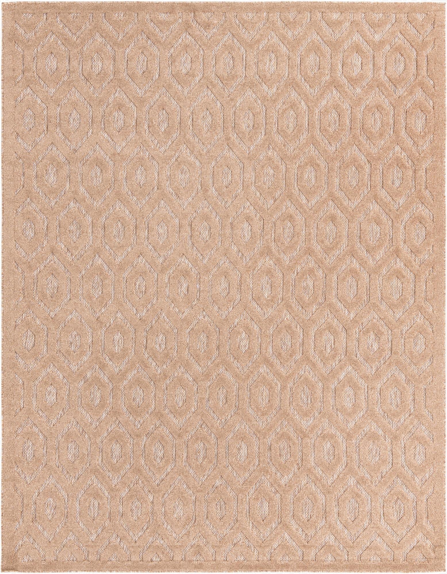  7' 10 x 10'  Washable Trellis Textured Indoor / Outdoor Rug