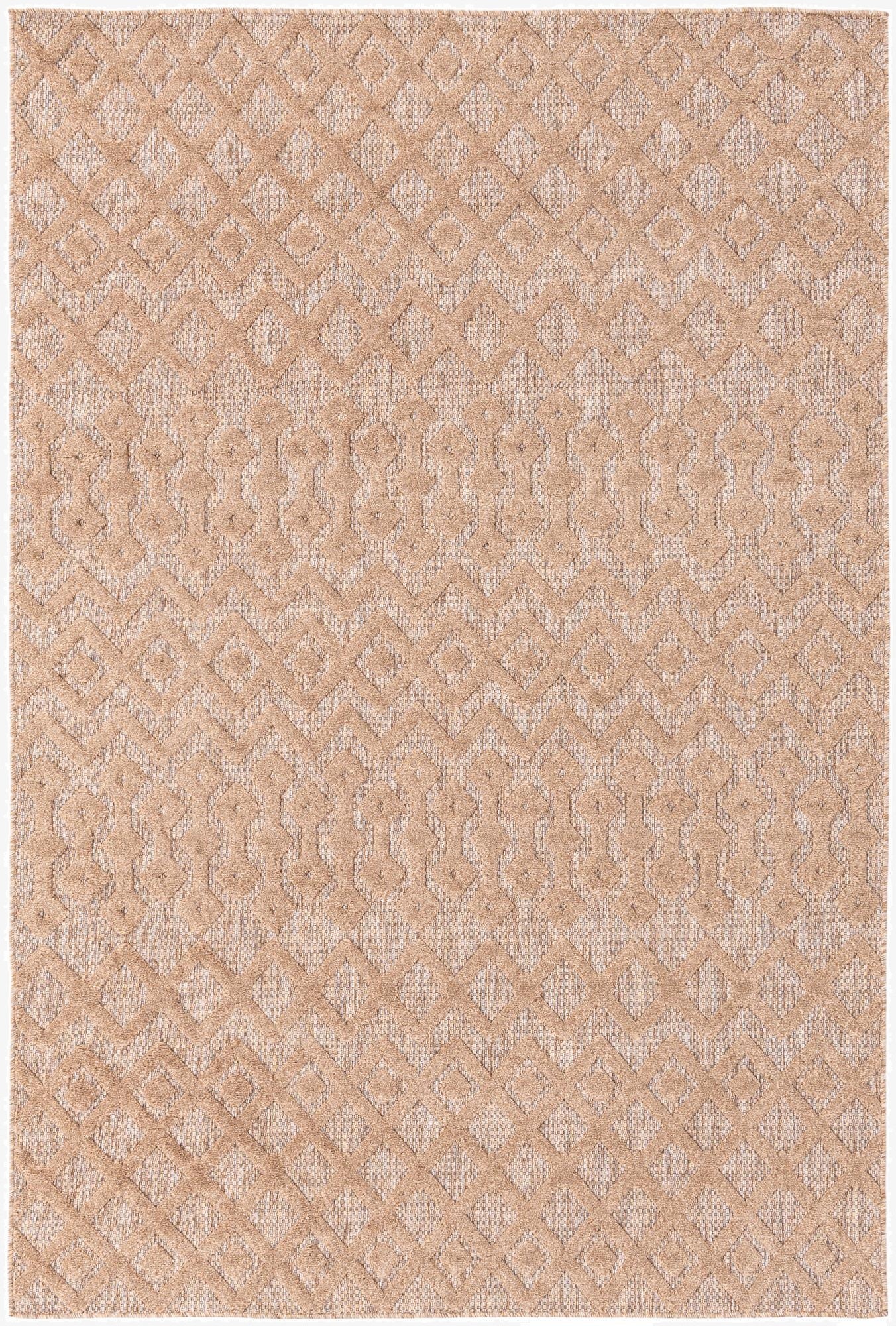  6' x 9'  Washable Trellis Textured Indoor / Outdoor Rug