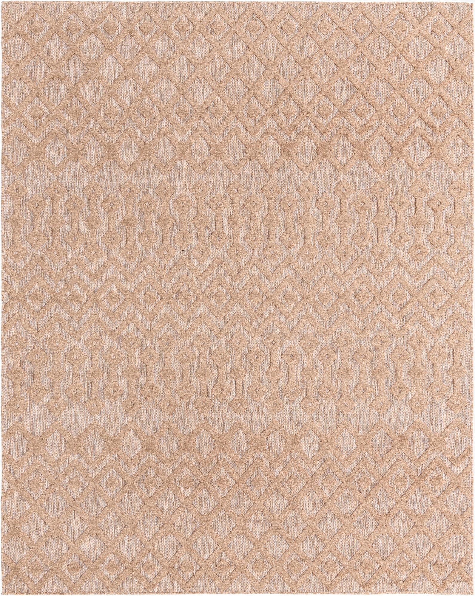  7' 10 x 10'  Washable Trellis Textured Indoor / Outdoor Rug