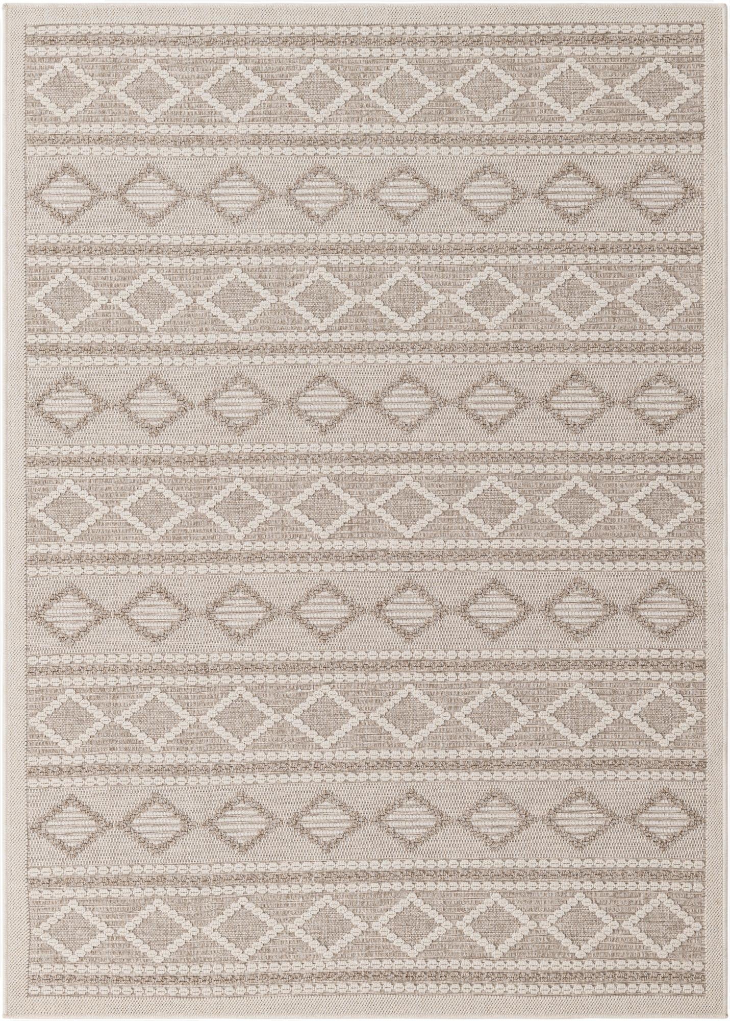  5' 3 x 7' 4  Washable Trellis Textured Indoor / Outdoor Rug