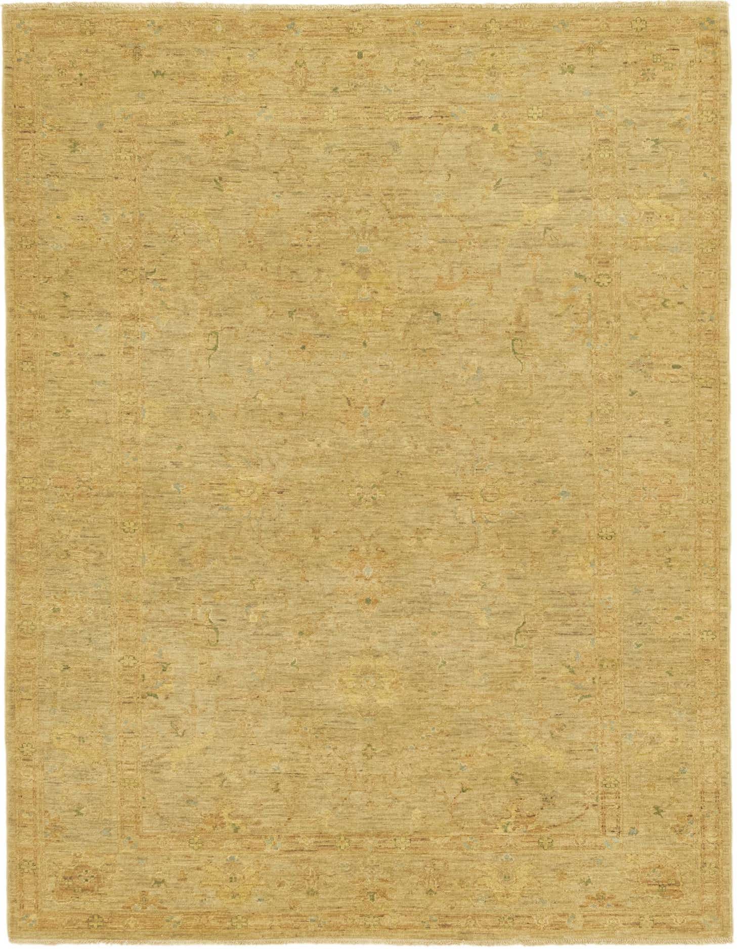 A 6x9 rectangular Over-Dyed Ziegler rug in shades of brown and tan with subtle traditional botanical patterns.