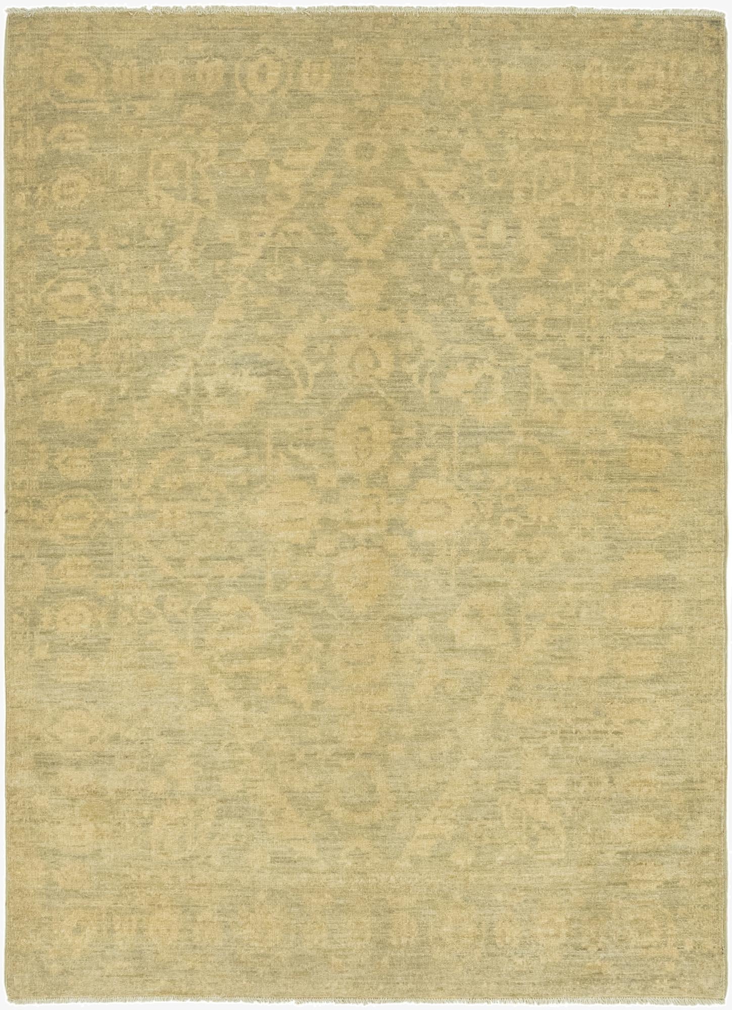  4' 7 x 6' 6  Hand Knotted Over-Dyed Ziegler Rug