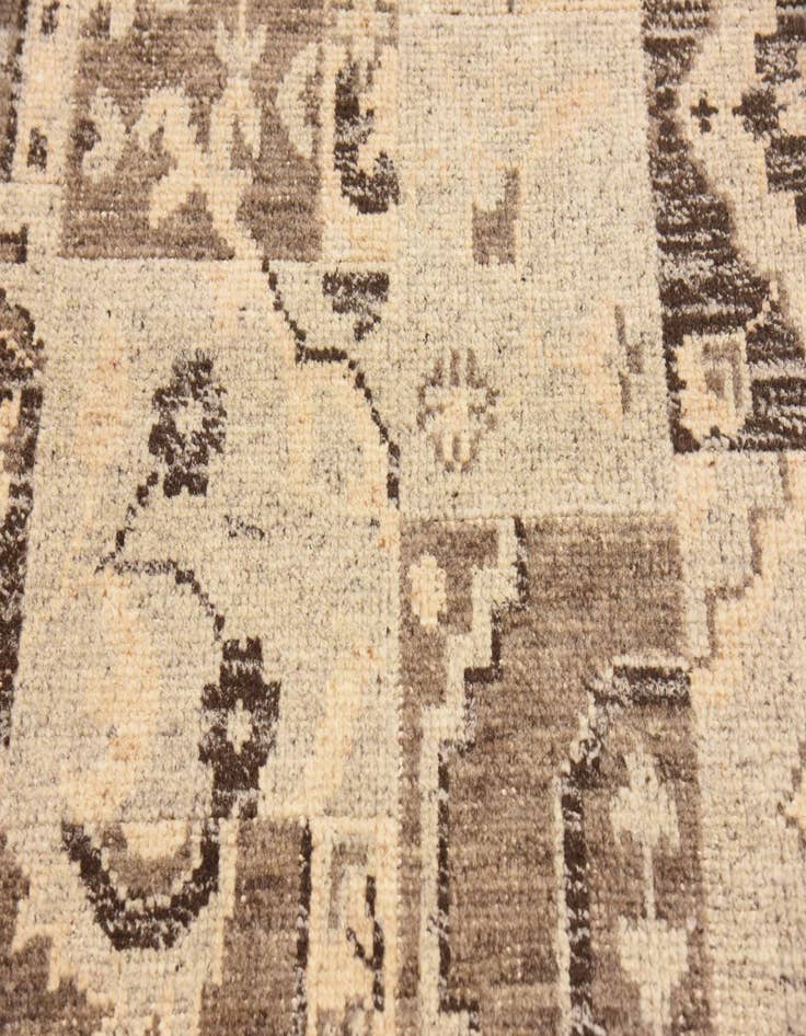 Detail image of  4' x 5' 9  Hand Knotted Patchwork Wool Rug