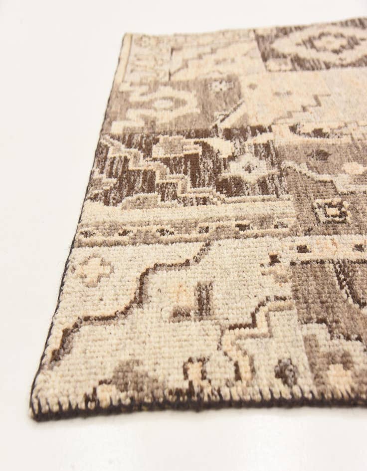 Detail image of  4' x 5' 9  Hand Knotted Patchwork Wool Rug