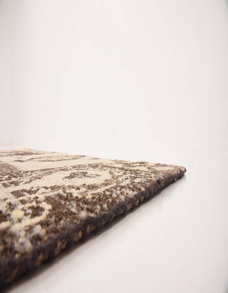 Detail image of  4' x 5' 8  Hand Knotted Patchwork Wool Rug