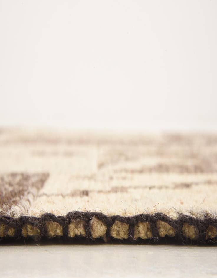 Detail image of  4' x 5' 8  Hand Knotted Patchwork Wool Rug