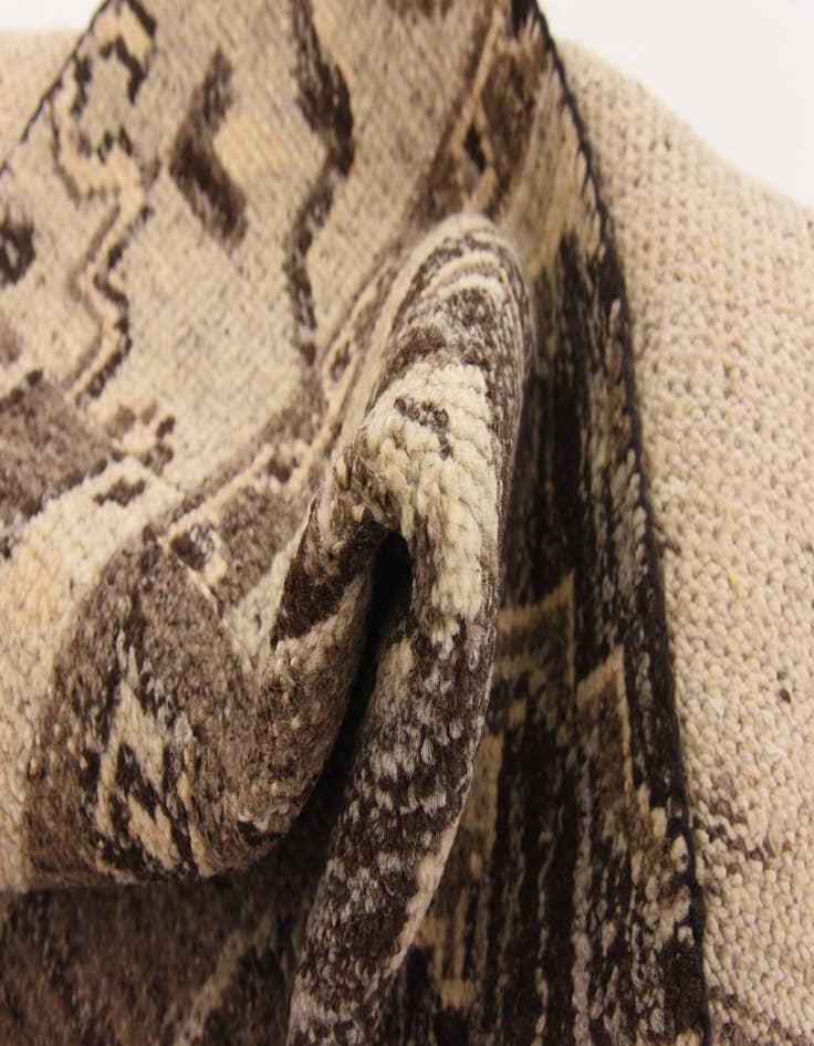 Detail image of  4' x 5' 8  Hand Knotted Patchwork Wool Rug