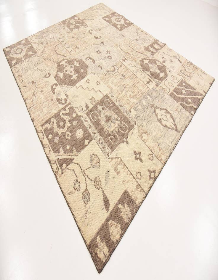 Detail image of  8' 2 x 9' 6  Hand Knotted Patchwork Wool Rug