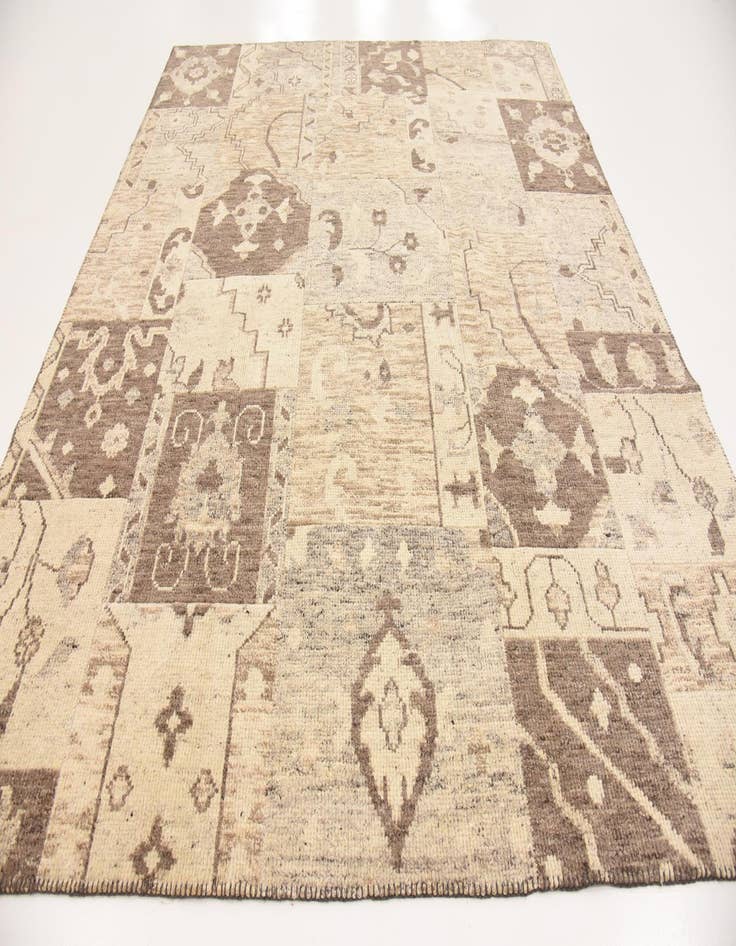 Detail image of  8' 2 x 9' 6  Hand Knotted Patchwork Wool Rug