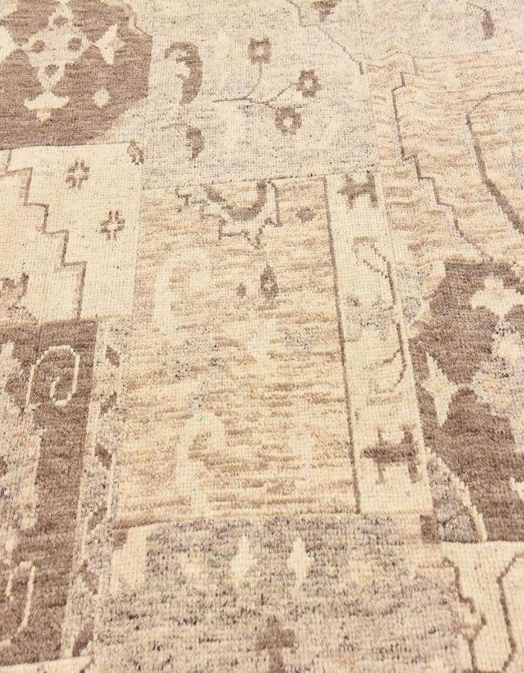 Detail image of  8' 2 x 9' 6  Hand Knotted Patchwork Wool Rug
