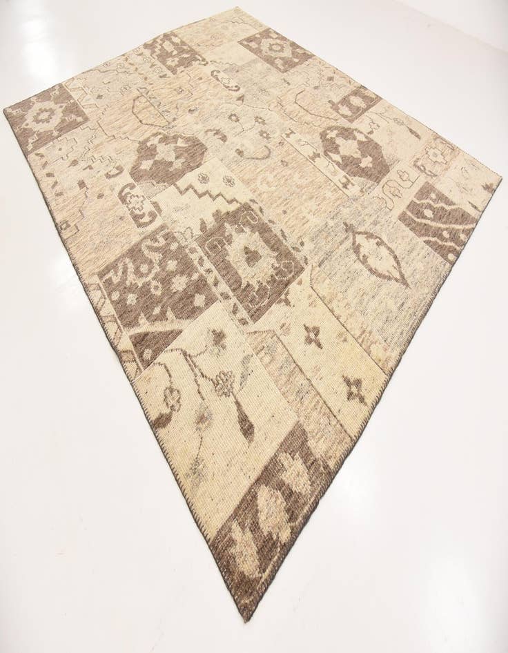 Detail image of 8' 4 x 9' 9 Hand Knotted Patchwork Wool Rug