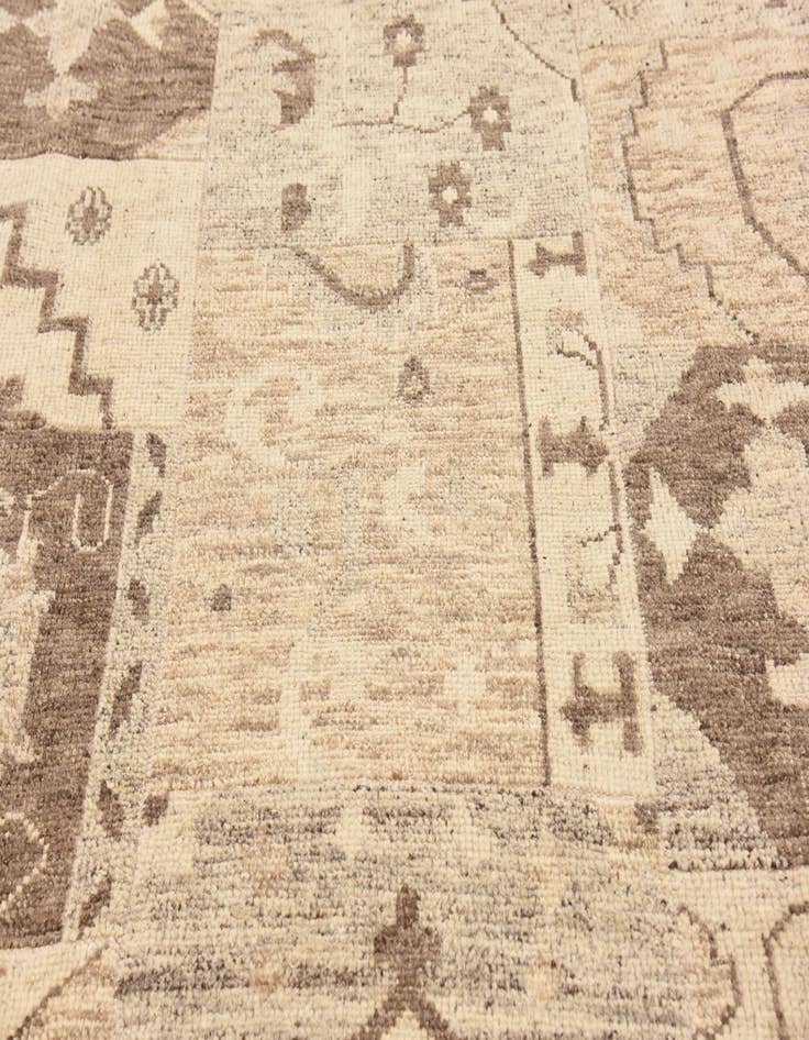 Detail image of 8' 4 x 9' 9 Hand Knotted Patchwork Wool Rug