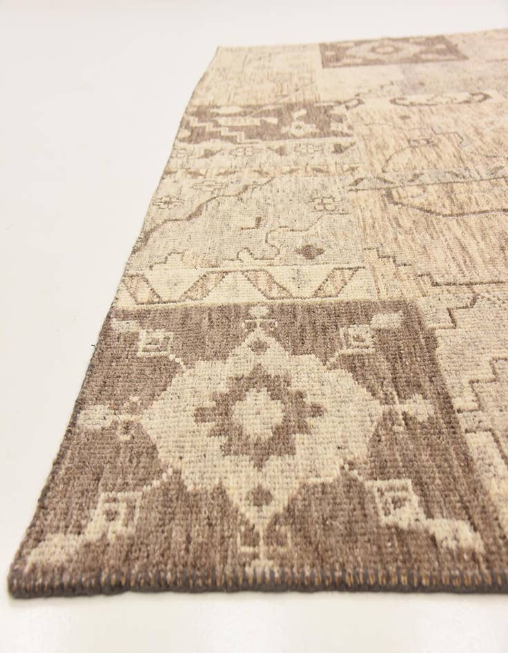 Detail image of 8' 4 x 9' 9 Hand Knotted Patchwork Wool Rug