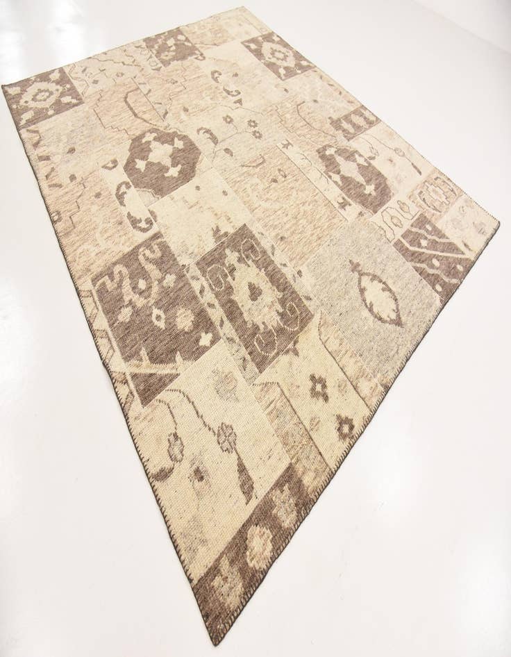 Detail image of 8' 2 x 9' 7 Hand Knotted Patchwork Wool Rug