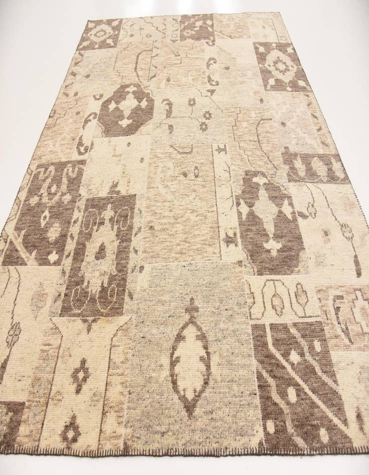 Detail image of 8' 2 x 9' 7 Hand Knotted Patchwork Wool Rug