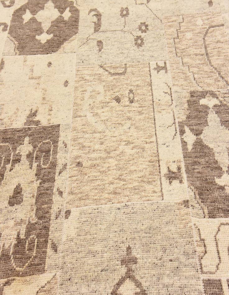 Detail image of 8' 2 x 9' 7 Hand Knotted Patchwork Wool Rug