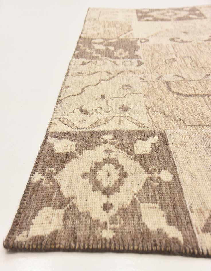 Detail image of 8' 2 x 9' 7 Hand Knotted Patchwork Wool Rug