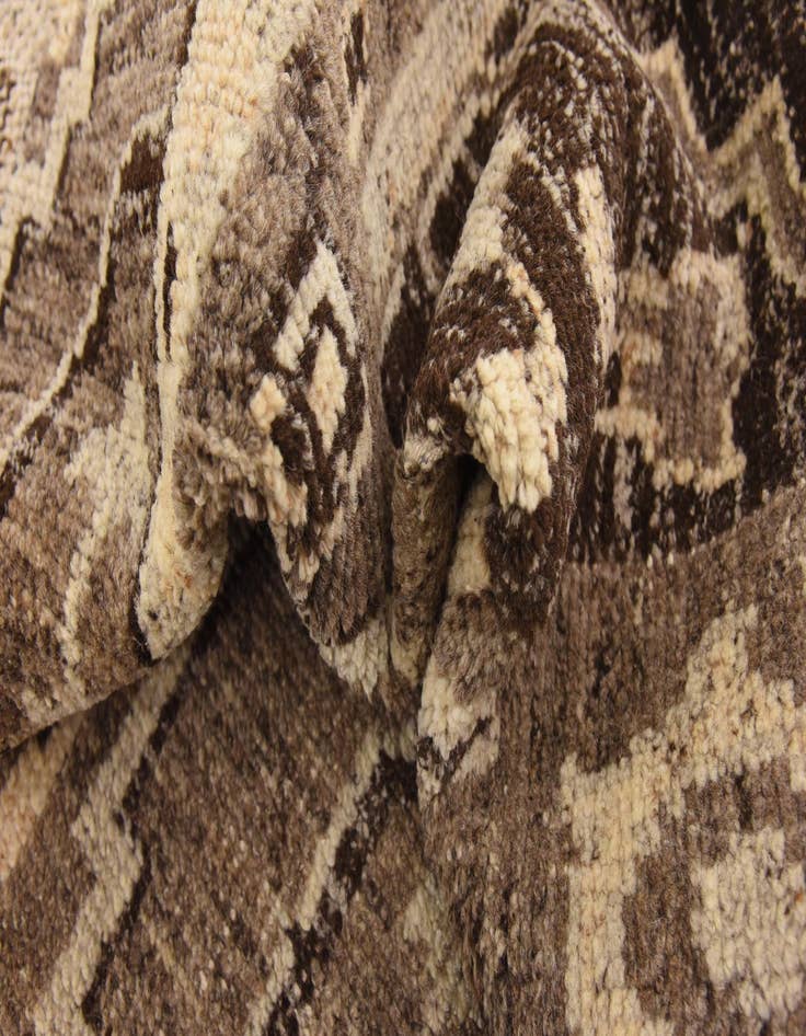 Detail image of 4' x 5' 8 Hand Knotted Patchwork Wool Rug