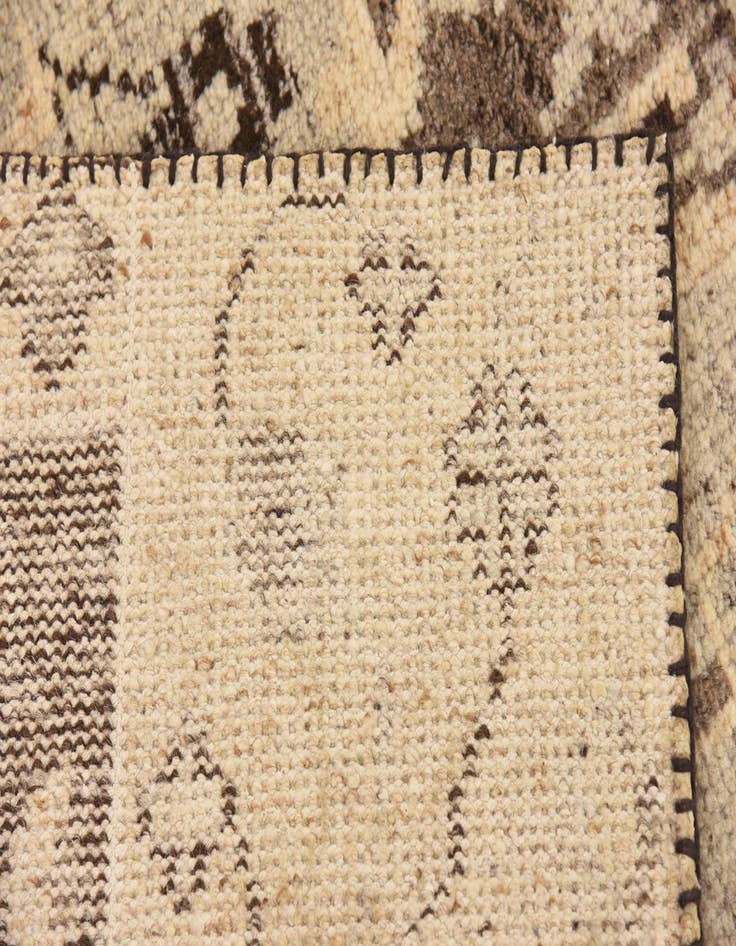 Detail image of  4' x 5' 8  Hand Knotted Patchwork Wool Rug