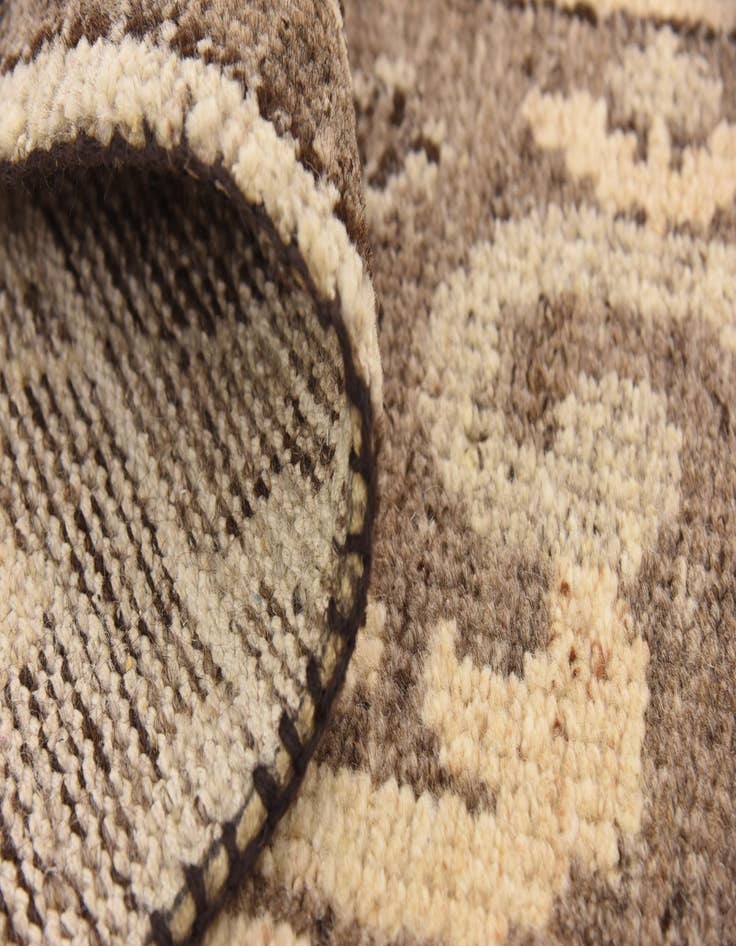 Detail image of  4' x 5' 8  Hand Knotted Patchwork Wool Rug