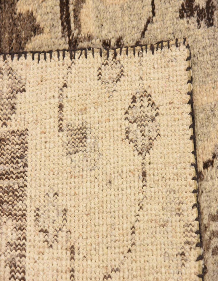 Detail image of  4' x 5' 8  Hand Knotted Patchwork Wool Rug