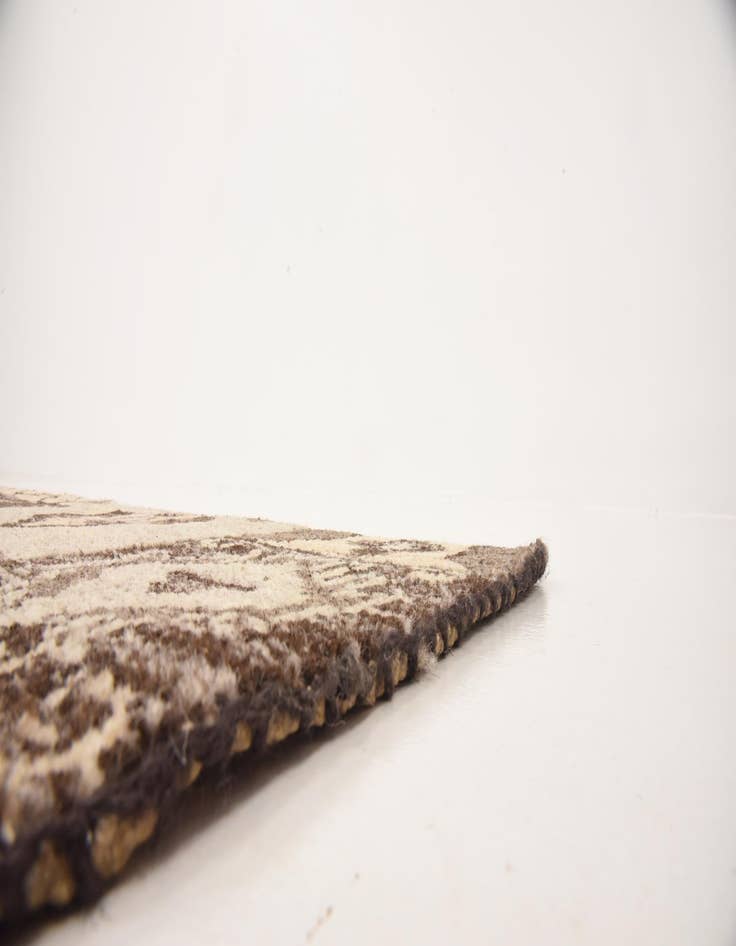 Detail image of  4' x 5' 8  Hand Knotted Patchwork Wool Rug