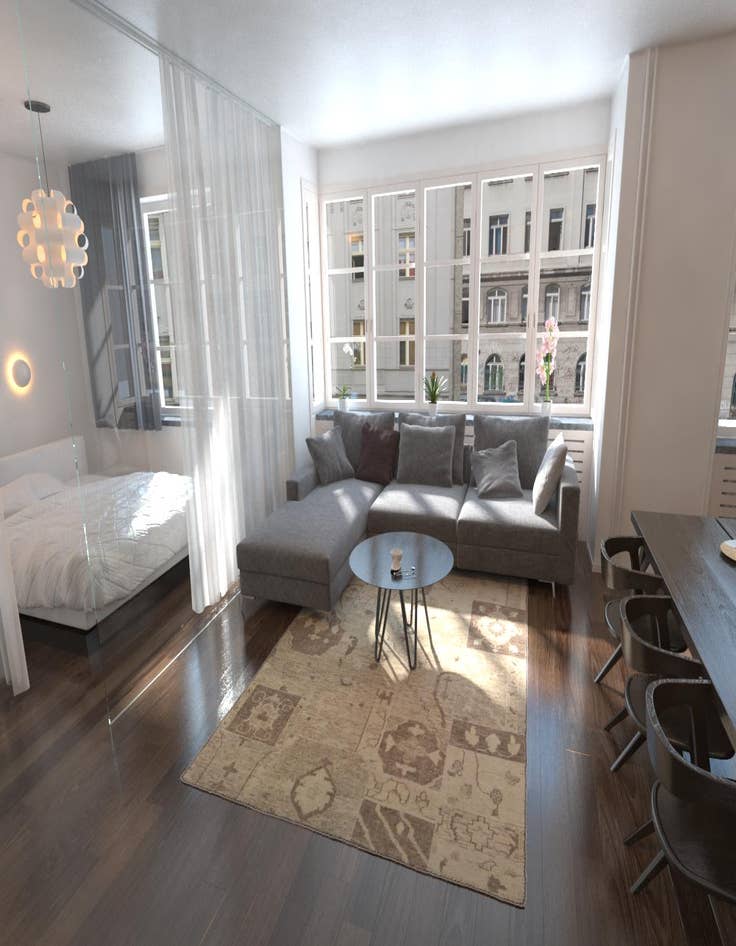 Detail image of 6' 8 x 9' 6 Hand Knotted Patchwork Wool Rug