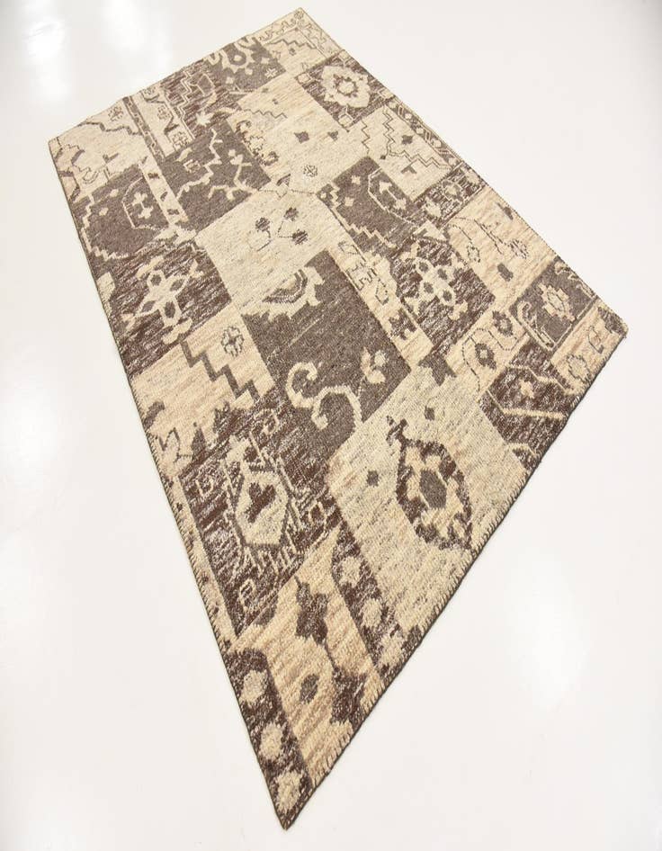 Detail image of 5' 6 x 7' 8 Hand Knotted Patchwork Wool Rug