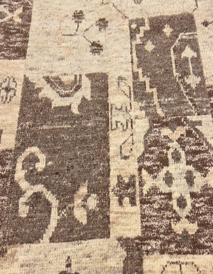 Detail image of 5' 6 x 7' 8 Hand Knotted Patchwork Wool Rug