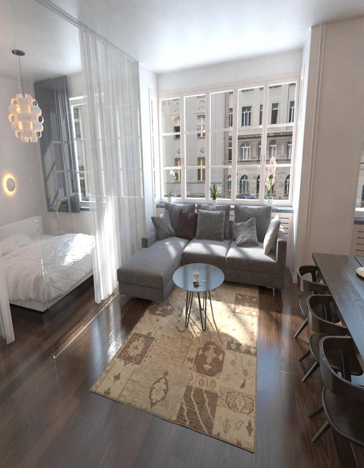 Detail image of  6' 5 x 9' 9  Hand Knotted Patchwork Wool Rug