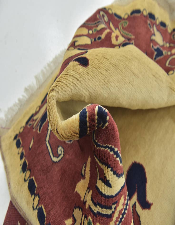 Detail image of  5' 7 x 8'  Hand Knotted Peshawar Ziegler Rug