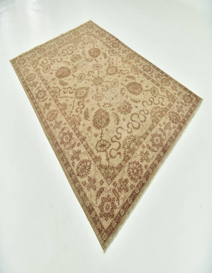 Detail image of  6' 10 x 9' 10  Hand Knotted Peshawar Ziegler Rug