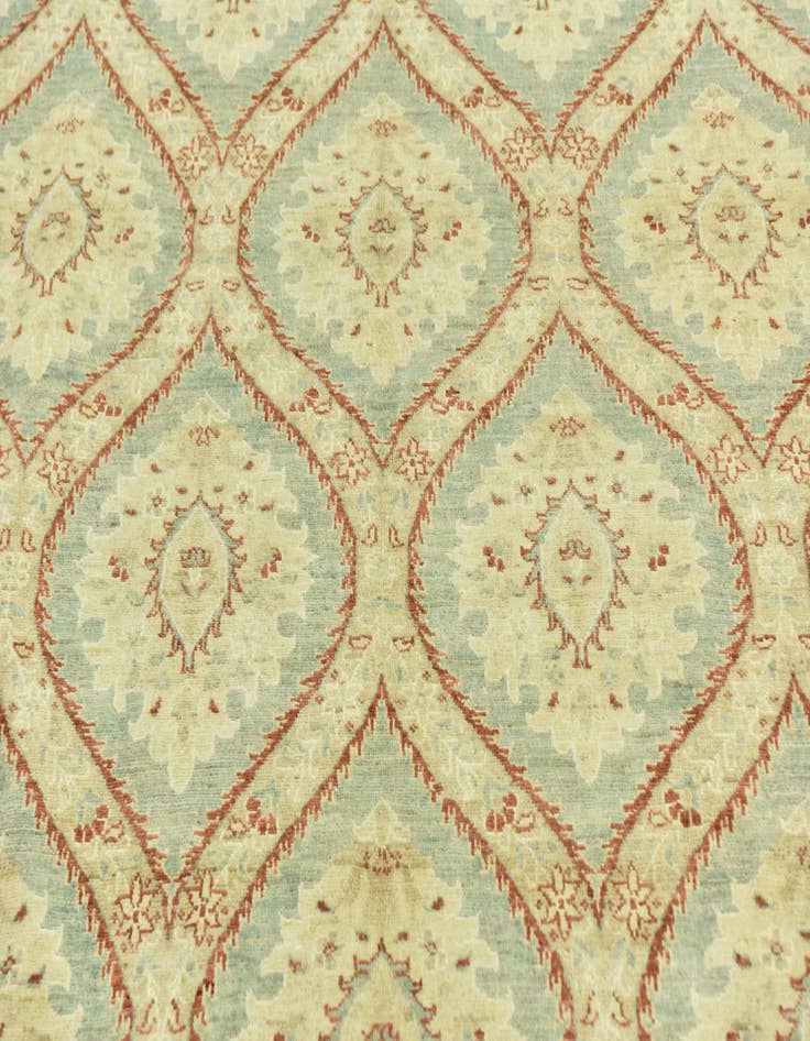 Detail image of  6' 5 x 9' 7  Hand Knotted Peshawar Ziegler Rug