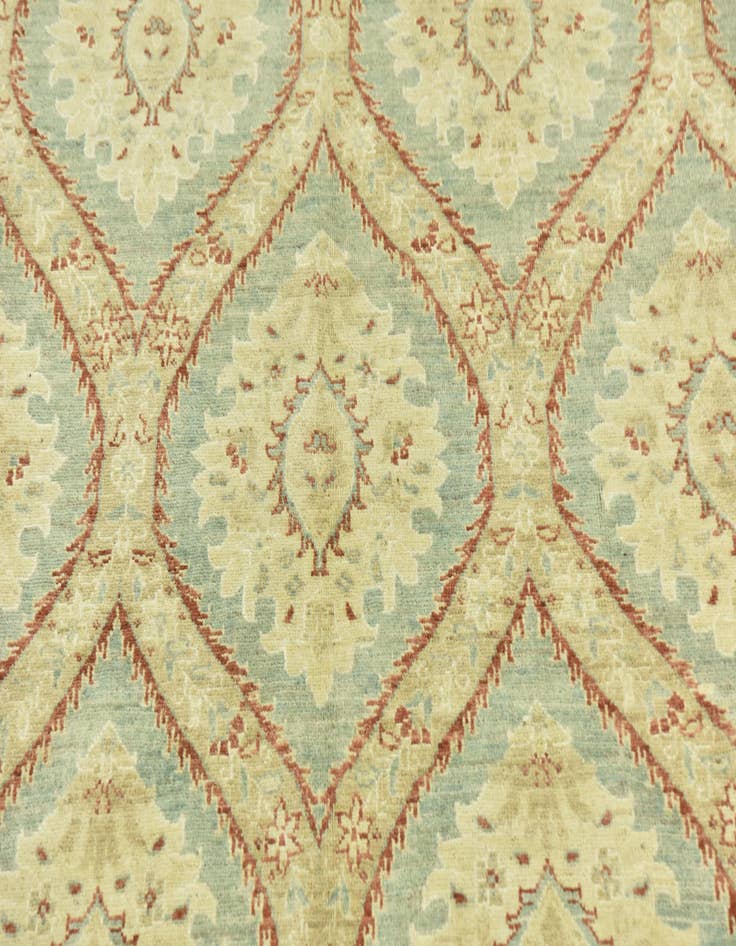 Detail image of  6' 5 x 9' 7  Hand Knotted Peshawar Ziegler Rug