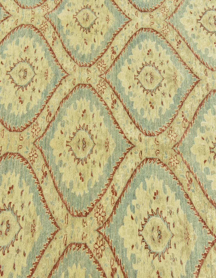 Detail image of  6' 5 x 9' 7  Hand Knotted Peshawar Ziegler Rug