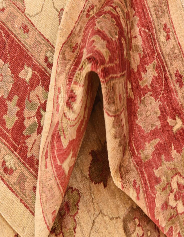 Detail image of  5' 11 x 9'  Hand Knotted Peshawar Ziegler Wool Rug