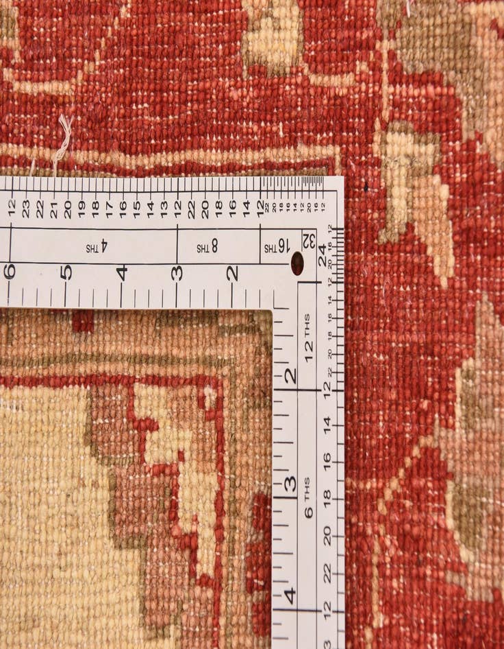 Detail image of  5' 11 x 9'  Hand Knotted Peshawar Ziegler Wool Rug