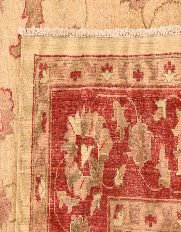 Detail image of  5' 11 x 9'  Hand Knotted Peshawar Ziegler Wool Rug